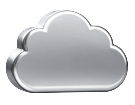 3D cloud storage transparent background