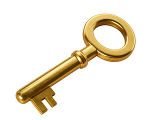 3D golden key transparent background