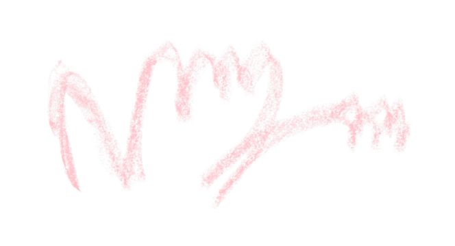 Pink pencil hand writing rhythm set on transparent background