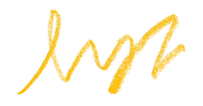 Yellow colored pencil drawing isolated on transparent background