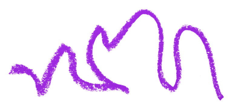 Purple colored pencil drawing isolated on transparent background