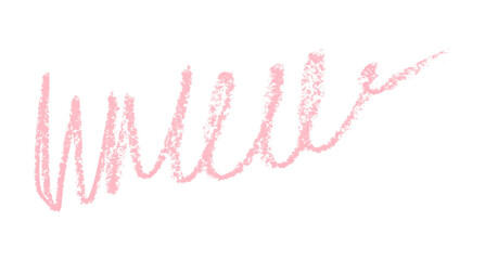 Pink pencil hand writing rhythm set on transparent background