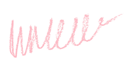 Pink pencil hand writing rhythm set on transparent background