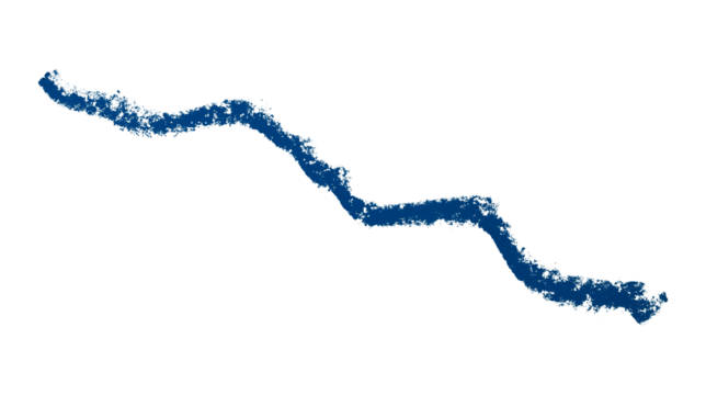 Blue pencil hand writing stroke set on transparent background.