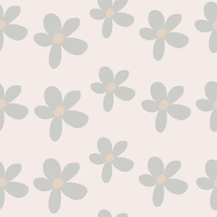 White Minimalist Floral Seamless Pattern for Modern Design