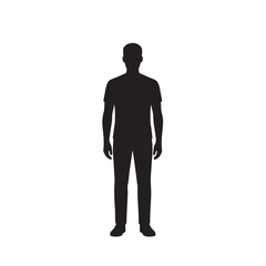 Man Silhouette Full Body on White