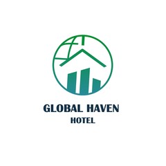Global Haven Hotel Logo Design with Globe and Building Icon