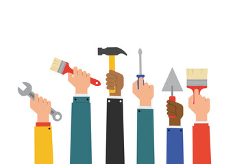 Assortment of Essential Hand Tools for DIY and Construction.