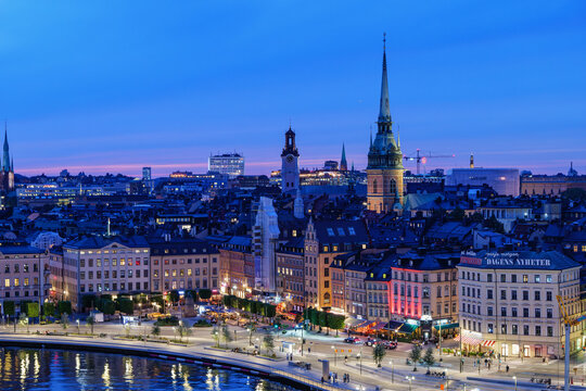 Fototapeta Stockholm capital city of Sweden, drone photo