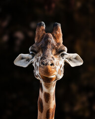 Giraffe Portrait with a Friendly Expression