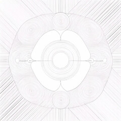 Minimilist abstract geometric design featuring concentric circles and radiating lines in a symmetrical pattern vector