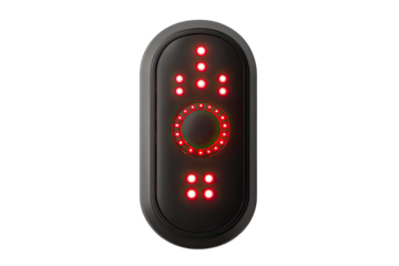 Oval-shaped device with red lights