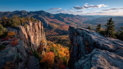 Obraz premium Autumn vista from rocky mountain overlook