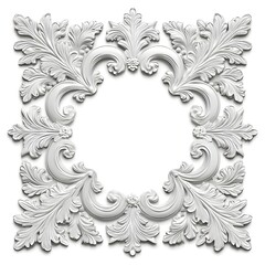 Vintage floral frame vector illustration with a decorative antique scroll pattern and elegant Victorian ornamental leaf elements