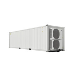 Fototapeta premium a white shipping container with an air conditioner, on a transparent background