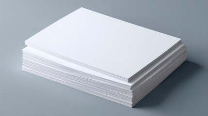 Stack of blank white paper sheets neatly arranged on a smooth with subtle shadows