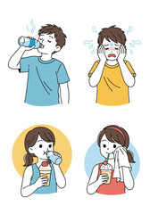 Children cooling down during hot weather ways to beat the summer heat outdoors activities enjoying cold drinks