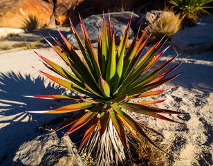 Colorful desert plant in sunlight