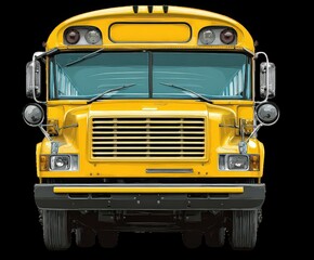Front View Yellow School Bus Clipart