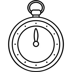 Pocket watch vector outline 