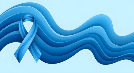 abstract blue wave background with prevention symbol