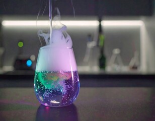 Colorful drink with smoke