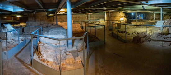 Underground Archaeological Site with Ancient Ruins