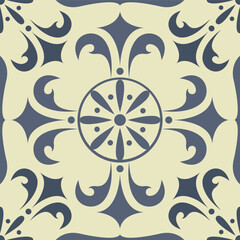Seamless Pattern Of Ornament Texture Ceramic Tiles Vector Design