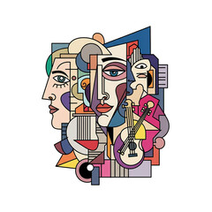 music art that is transformed into abstract art 