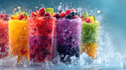 Colorful Fresh Fruit Juice Splash