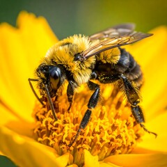 Bee on yellow flower
