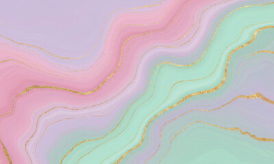 Gold Infused Pastel Swirls on Soft Background