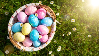 Colorful Easter eggs in a basket (1)