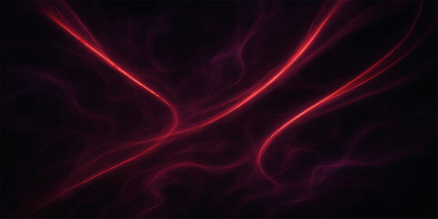 Red abstract background with flowing smoke and vibrant design elements