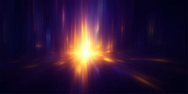 Glowing rays of red and orange light explode with energy against a dark space