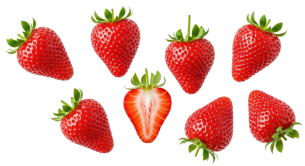 Isolated Strawberries