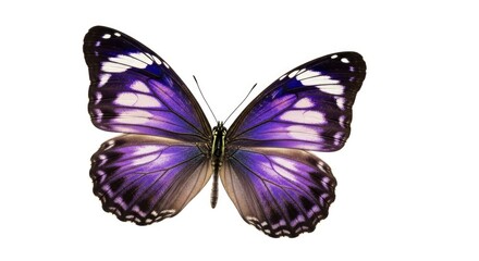 Obraz premium A purple white and black butterfly with wings spread