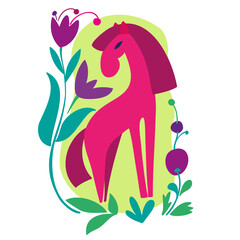 Celebrate the Year of the Horse with this elegant and vibrant illustration. Featuring a stylized red horse, this design captures the essence of the Spring Festival. Perfect for symbolizing luck