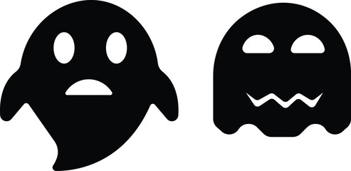 Art & IllustrationCute ghost creation kit icon set.Halloween spooky monsters, scary spirit or poltergeists flying at night.cute ghost creation kit, changeable face, flat design vector.sticker, clipart