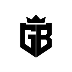 GB Vector image of a shield with a sharp geometric style and a pointed crown