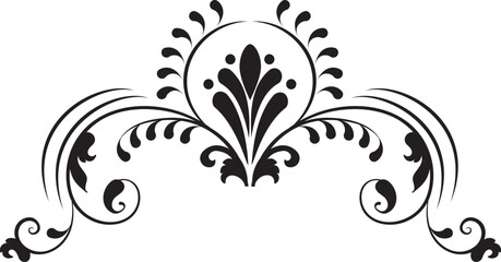 Luxury Black and White Floral Swirl Vector design