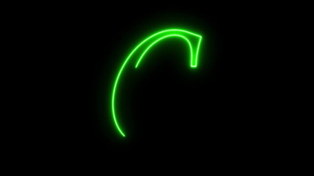 Neon Glowing Letter "C" Animated On Black Background.