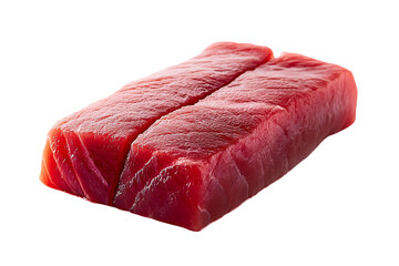Two Raw Tuna Steaks with Visible Grain isolated on a transparent background fish