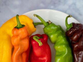 red yellow and green peppers