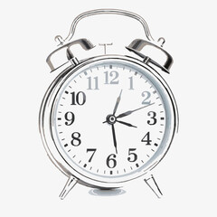 Vintage Twin Bell Alarm Clock Illustration time retro