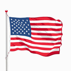 American Flag Waving on Metal Pole usa flag stars and stripes