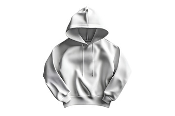 White Hoodie with Drawstrings and Hood isolated on a transparent background sweatshirt