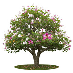 Mature Bauhinia Variegata Tree with Natural Canopy and Grass