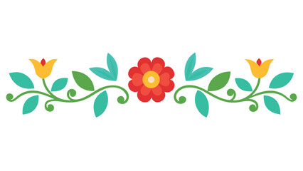 vector flat floral seamless border clean