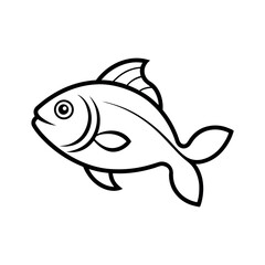 Saddleback Fish Outline Vector Sketch on White